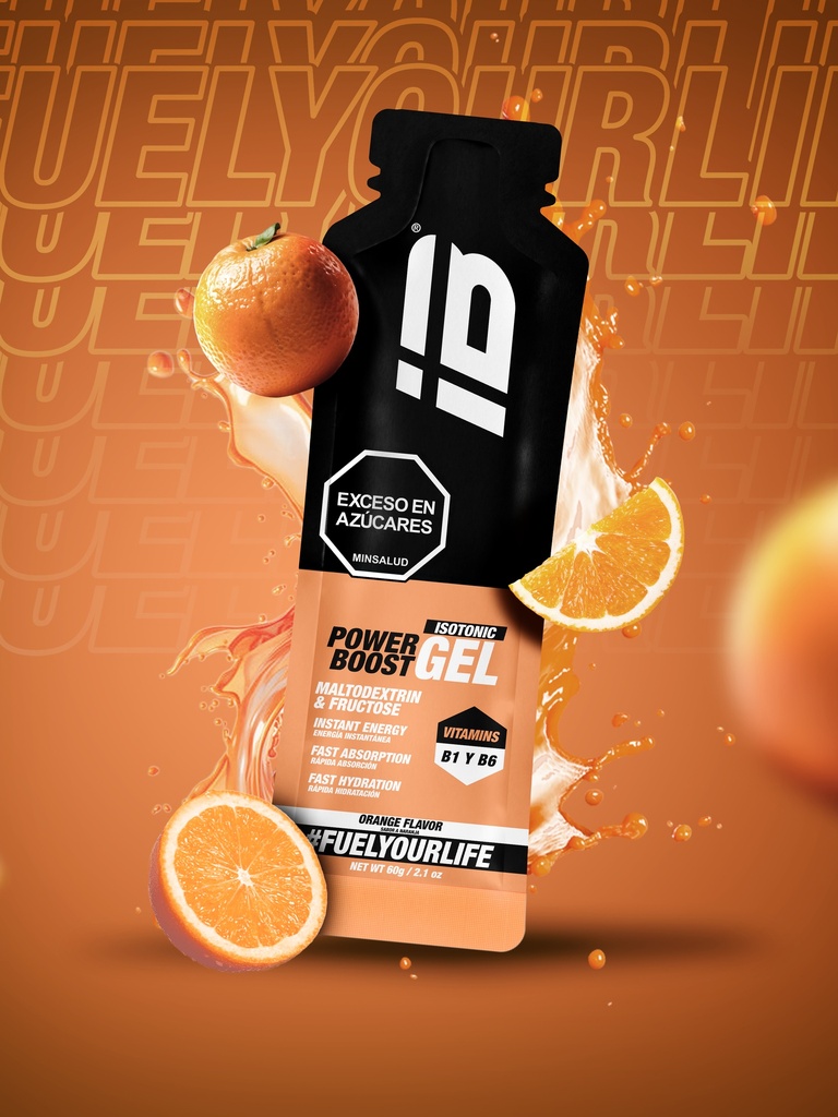 POWER BOOST GEL ISOTONICO IBSPORTS x 65 ML SABOR NARANJA
